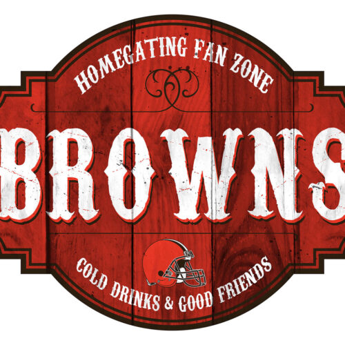 Cleveland Browns Sign Wood 12 Inch Homegating Tavern