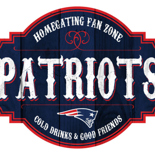 New England Patriots Sign Wood 12 Inch Homegating Tavern