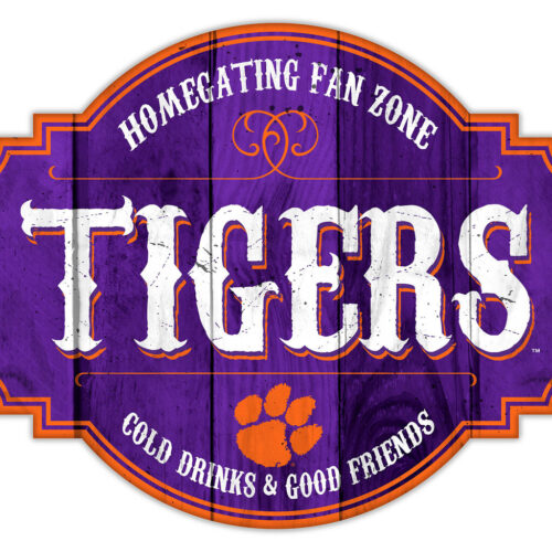 Clemson Tigers Sign Wood 12 Inch Homegating Tavern