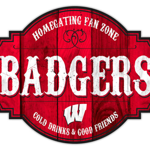 Wisconsin Badgers Sign Wood 12 Inch Homegating Tavern