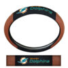 Miami Dolphins Steering Wheel Cover Premium Pigskin Style – Special Order