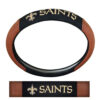 New Orleans Saints Steering Wheel Cover Premium Pigskin Style