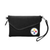 Pittsburgh Steelers Purse Pebble Fold Over Crossbody Black