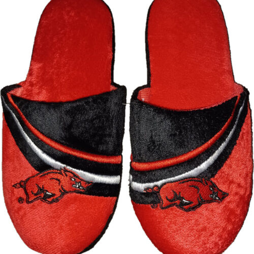 Arkansas Razorbacks Slipper – Big Logo Stripe – (1 Pair) – M