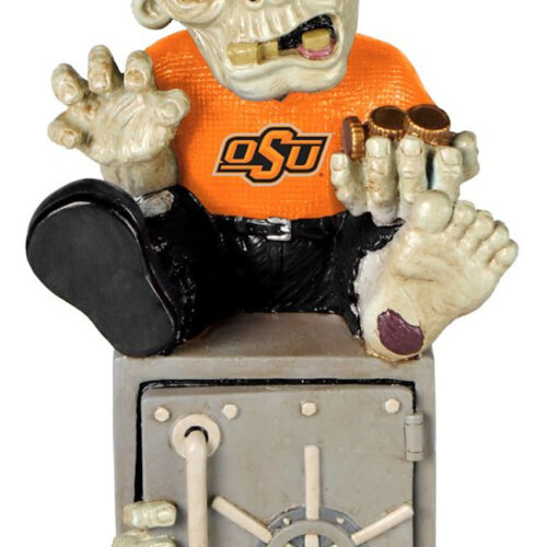 Oklahoma State Cowboys Zombie Figurine Bank CO