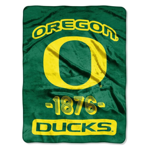 Oregon Ducks Blanket 46×60 Micro Raschel Varsity Design Rolled