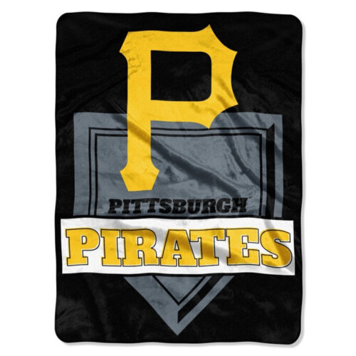 Pittsburgh Pirates Blanket 60×80 Raschel Home Plate Design