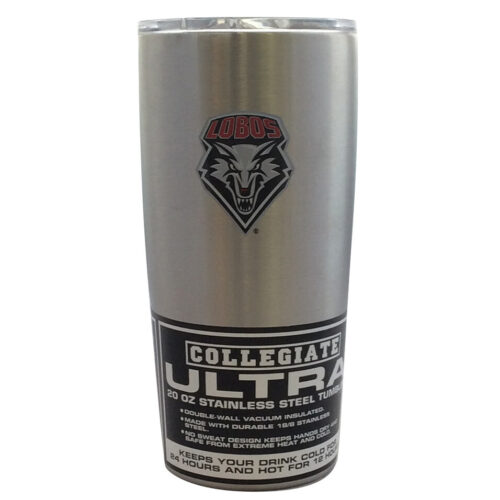 New Mexico Lobos Travel Tumbler 20oz Ultra Silver CO