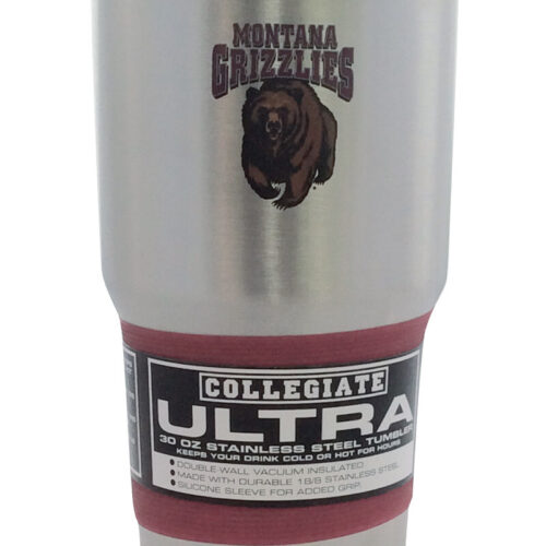 Montana Grizzlies Travel Tumbler 30oz Silver CO