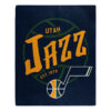 Utah Jazz Blanket 50×60 Raschel Blacktop Design – Special Order