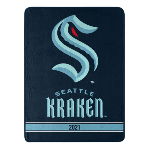 Seattle Kraken Blanket 46×60 Micro Raschel Breakaway Design Rolled