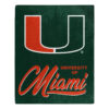 Miami Hurricanes Blanket 50×60 Raschel Signature Design