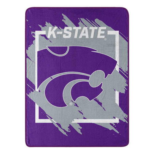 Kansas State Wildcats Blanket 46×60 Micro Raschel Dimensional Design Rolled