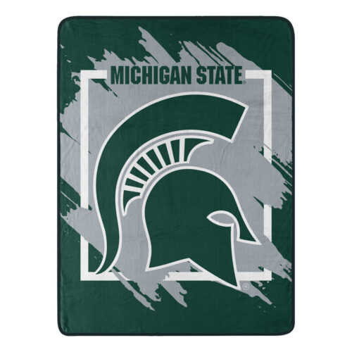 Michigan State Spartans Blanket 46×60 Micro Raschel Dimensional Design Rolled