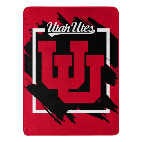 Utah Utes Blanket 46×60 Micro Raschel Dimensional Design Rolled