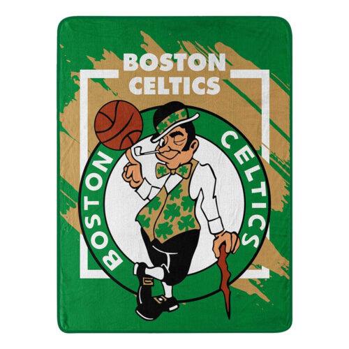 Boston Celtics Blanket 46×60 Micro Raschel Dimensional Design Rolled