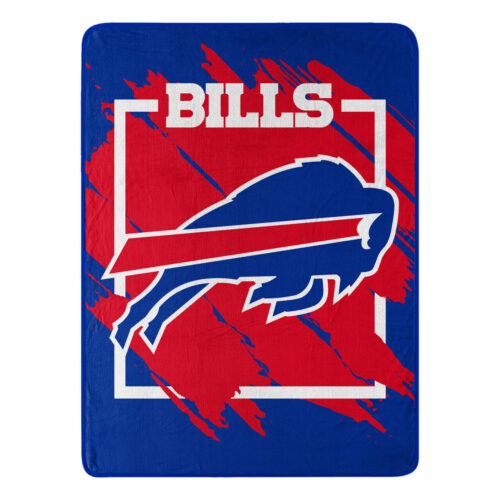 Buffalo Bills Blanket 46×60 Micro Raschel Dimensional Design Rolled