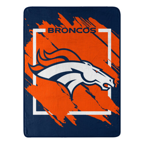 Denver Broncos Blanket 46×60 Micro Raschel Dimensional Design Rolled