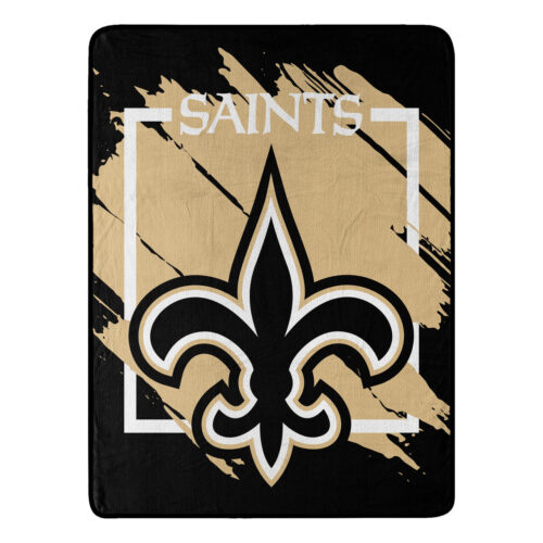 New Orleans Saints Blanket 46×60 Micro Raschel Dimensional Design Rolled