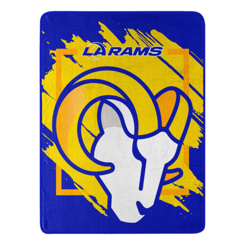 Los Angeles Rams Blanket 46×60 Micro Raschel Dimensional Design Rolled