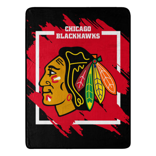 Chicago Blackhawks Blanket 46×60 Micro Raschel Dimensional Design Rolled Special Order