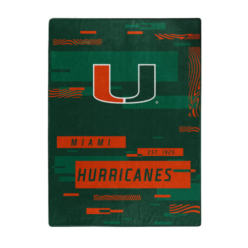 Miami Hurricanes Blanket 60×80 Raschel Digitize Design