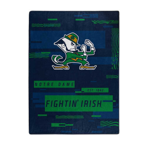 Notre Dame Fighting Irish Blanket 60×80 Raschel Digitize Design