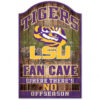 LSU Tigers Sign 11×17 Wood Fan Cave Design