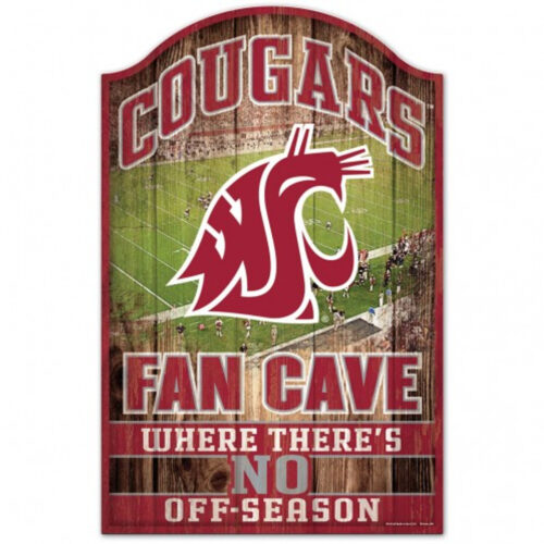 Washington State Cougars Sign 11×17 Wood Fan Cave Design – Special Order