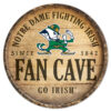 Notre Dame Fighting Irish Sign Wood 14 Inch Round Barrel Top Design