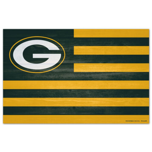 Green Bay Packers Sign 11×17 Wood American Flag Design Special Order