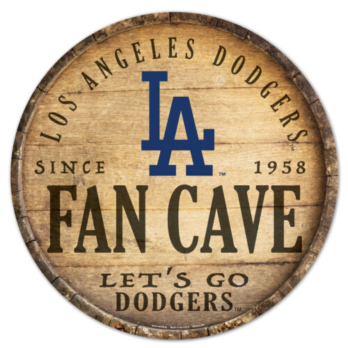 Los Angeles Dodgers Sign Wood 14 Inch Round Barrel Top Design