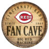 Cincinnati Reds Sign Wood 14 Inch Round Barrel Top Design – Special Order