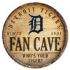 Detroit Tigers Sign Wood 14 Inch Round Barrel Top Design