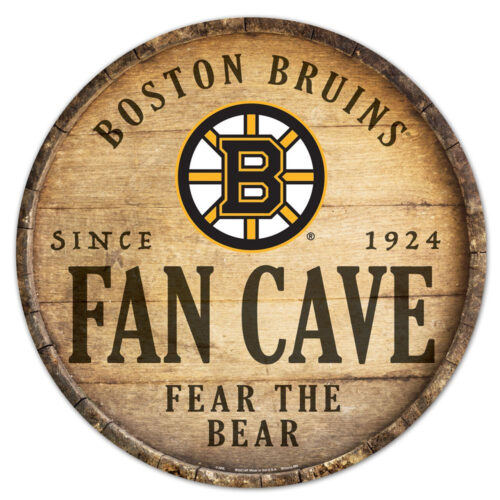 Boston Bruins Sign Wood 14 Inch Round Barrel Top Design – Special Order