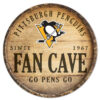 Pittsburgh Penguins Sign Wood 14 Inch Round Barrel Top Design – Special Order