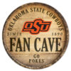 Oklahoma State Cowboys Sign Wood 14 Inch Round Barrel Top Design – Special Order