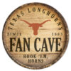 Texas Longhorns Sign Wood 14 Inch Round Barrel Top Design