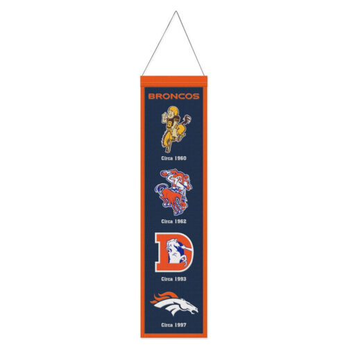 Denver Broncos Banner Wool 8×32 Heritage Evolution Design