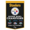 Pittsburgh Steelers Banner Wool 24×38 Dynasty Champ Design