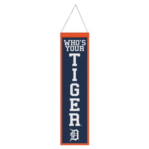 Detroit Tigers Banner Wool 8×32 Heritage Slogan Design – Special Order