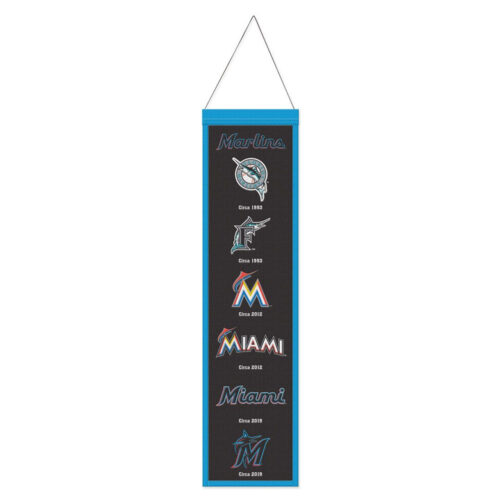 Miami Marlins Banner Wool 8×32 Heritage Evolution Design – Special Order