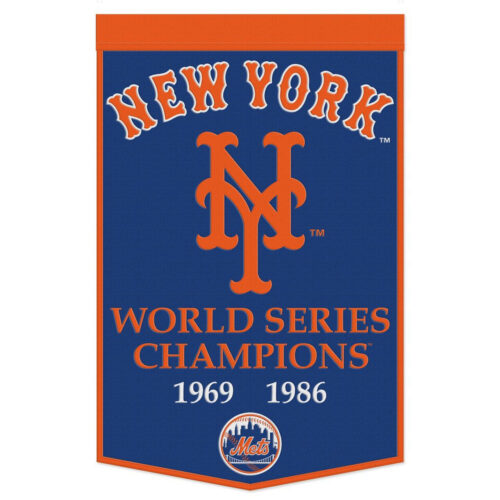 New York Mets Banner Wool 24×38 Dynasty Champ Design – Special Order