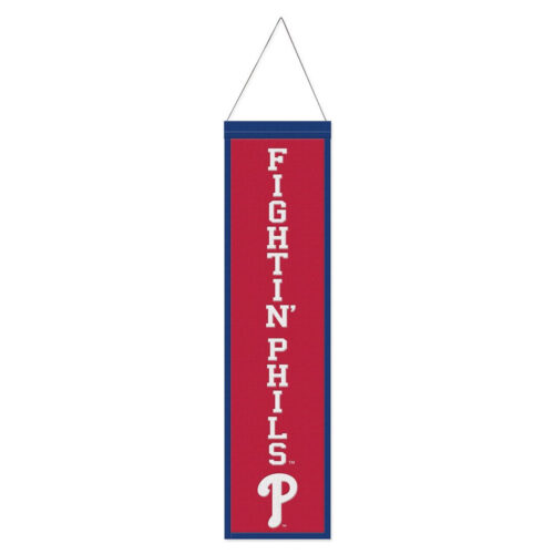 Philadelphia Phillies Banner Wool 8×32 Heritage Slogan Design – Special Order