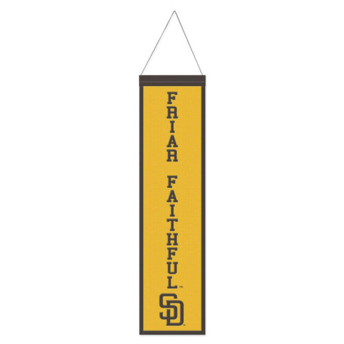 San Diego Padres Banner Wool 8×32 Heritage Slogan Design – Special Order