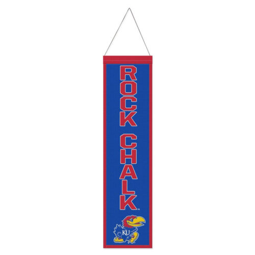 Kansas Jayhawks Banner Wool 8×32 Heritage Slogan Design – Special Order