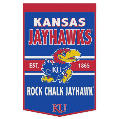 Kansas Jayhawks Banner Wool 24×38 Dynasty Slogan Design – Special Order