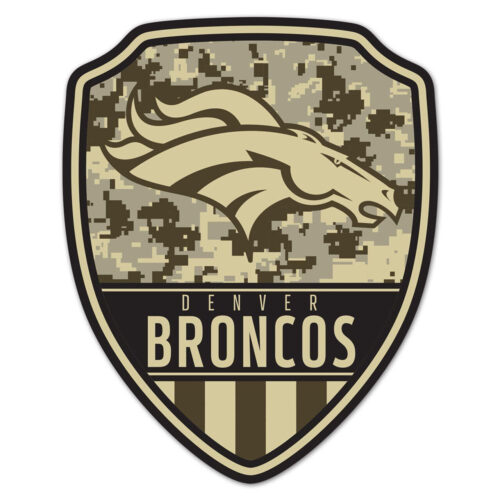 Denver Broncos Sign Wood 11×14 Shield Shape