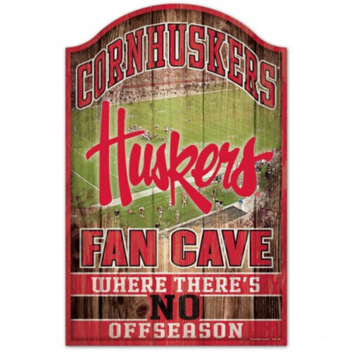 Nebraska Cornhuskers Sign 11×17 Wood Fan Cave Design