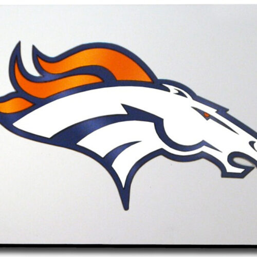 Denver Broncos License Plate Laser Cut Silver